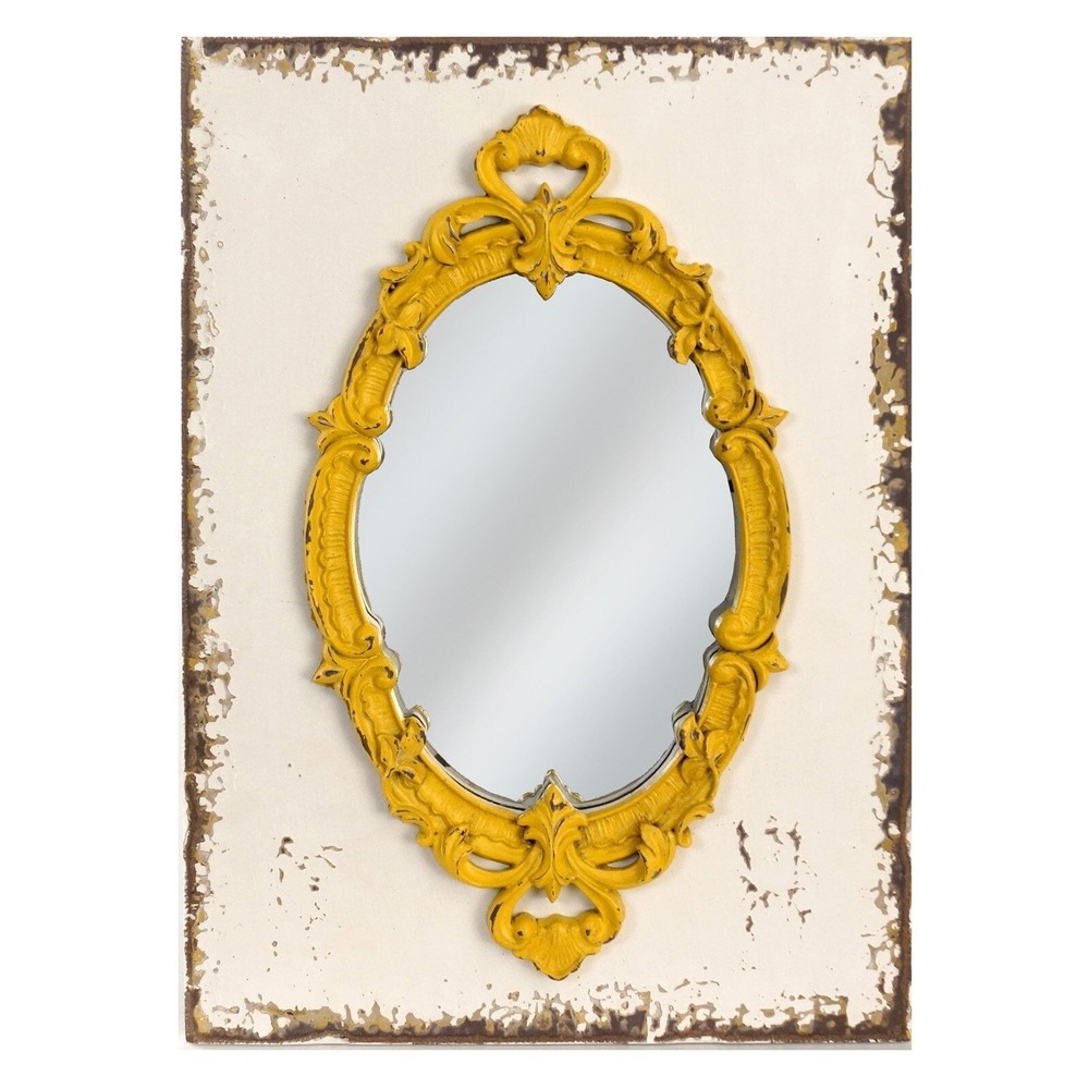 VIP International Framed Wall Mirror Yellow 10.25W x 13.75H in